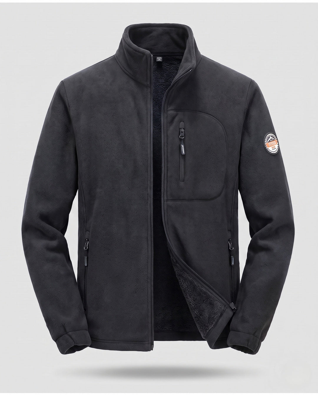 Herr Fleece Jacka med Hög Krage