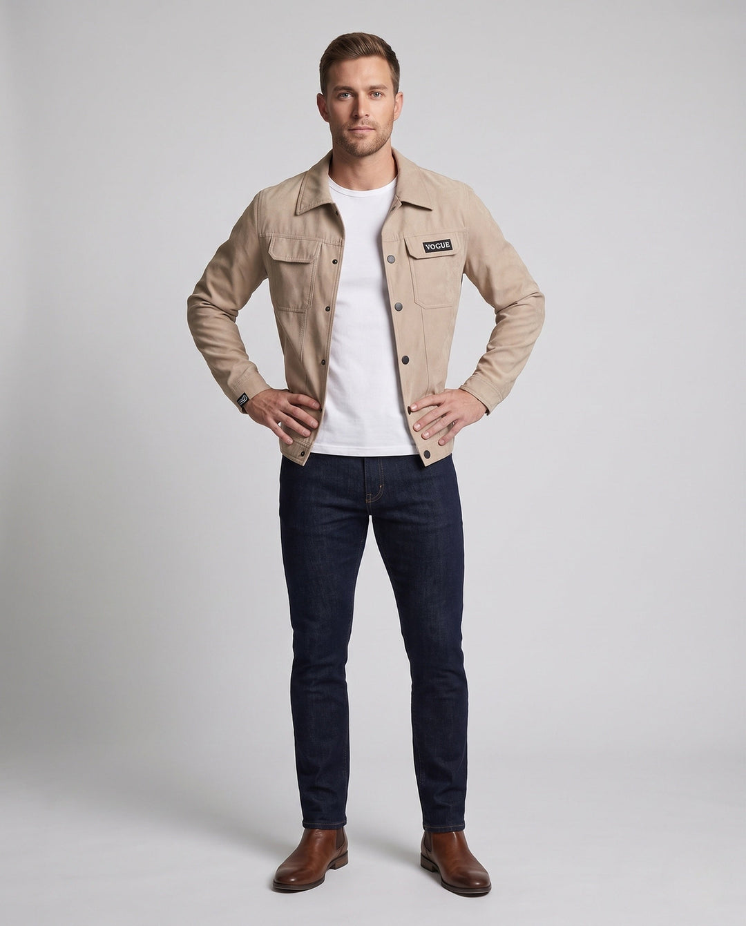 Herr Klassisk Suede Jacka