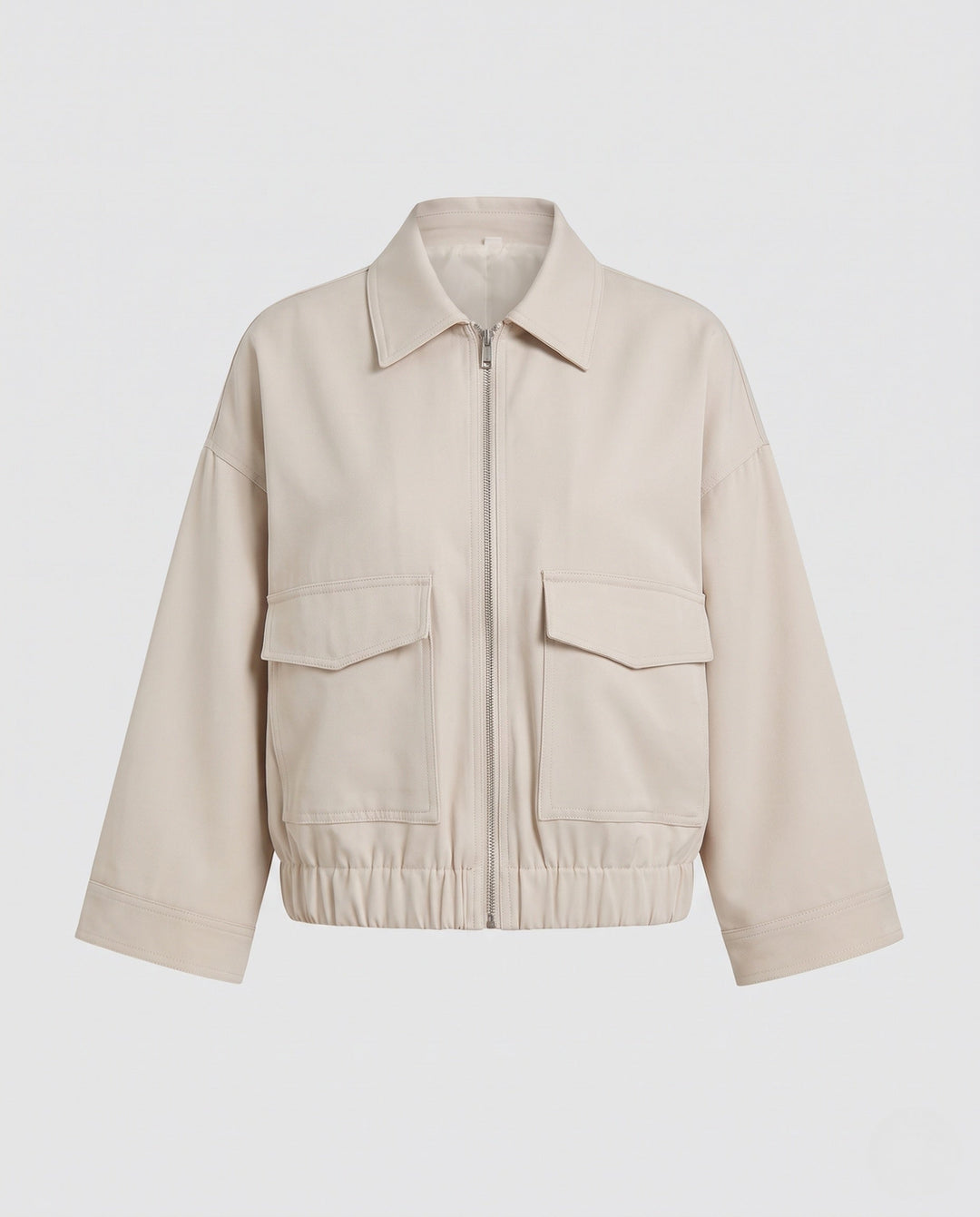 Dam Crop Utility Jacka med Lockfickor och Elastic Waistband