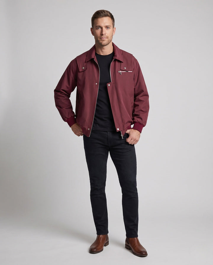 Herr Fashion Övergångs Jacka med Praktisk Fickor