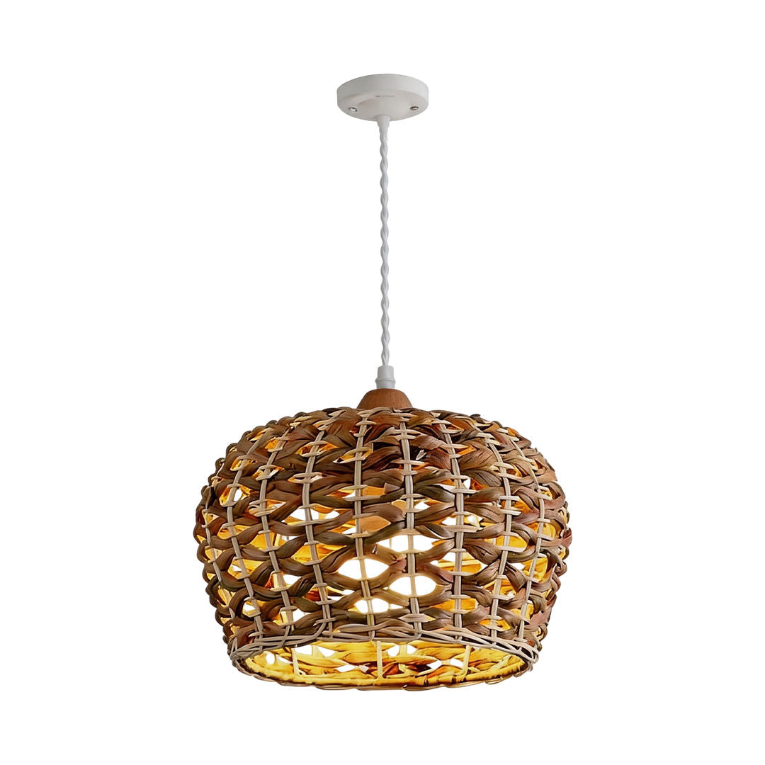 Rattan Wicker Pendellampa Nordisk Metall Taklampa