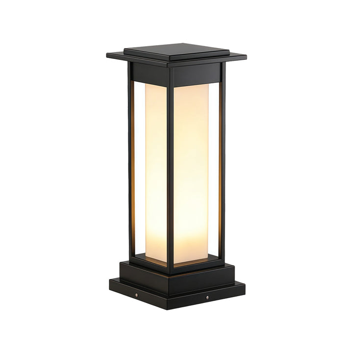 Svart Bollard-lampa Utomhus Vattentät Trädgårdsbelysning