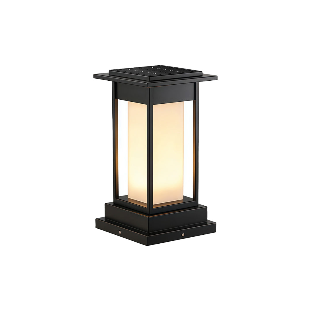 Svart Bollard-lampa Utomhus Vattentät Trädgårdsbelysning