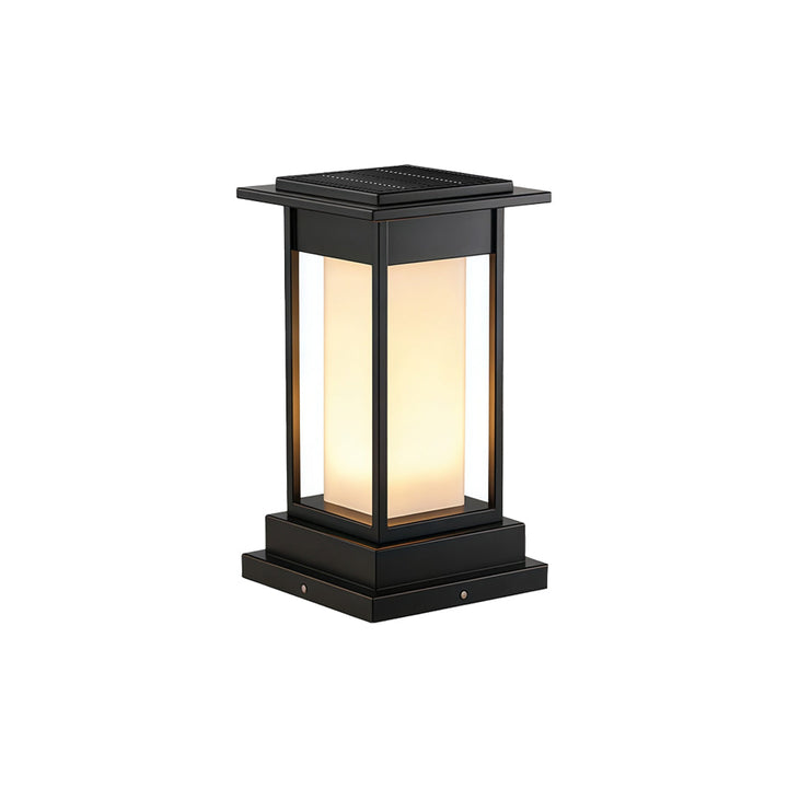 Svart Bollard-lampa Utomhus Vattentät Trädgårdsbelysning