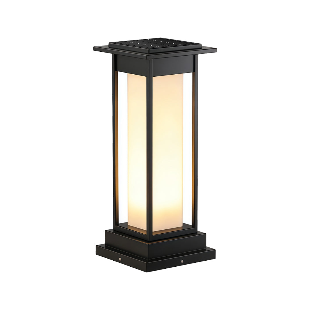 Svart Bollard-lampa Utomhus Vattentät Trädgårdsbelysning