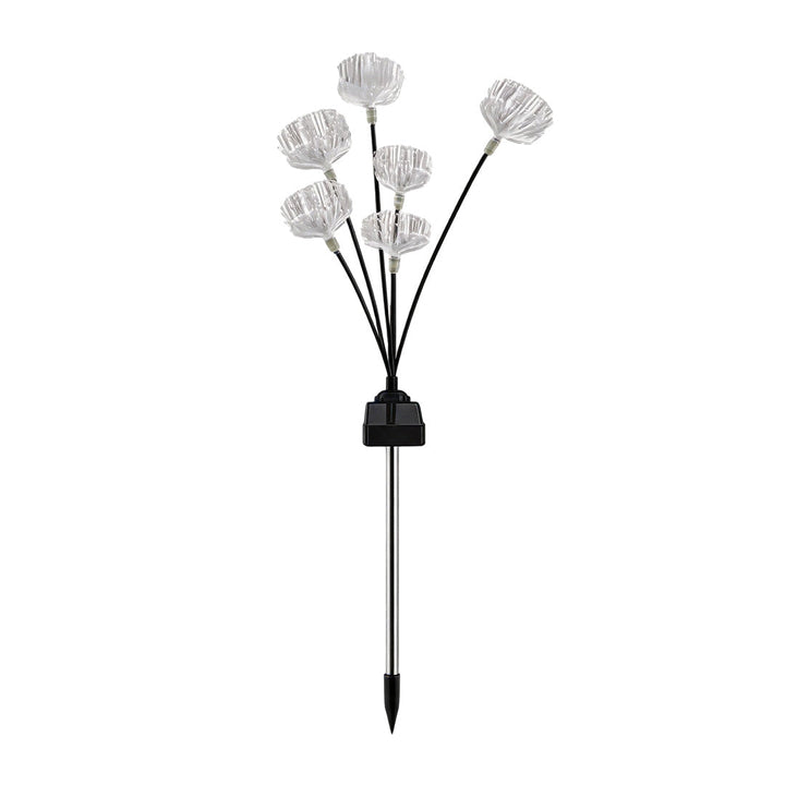 【4 PCS】Solcells Trädgårdsstake Lampor Med Manet Fiberoptisk Ljus