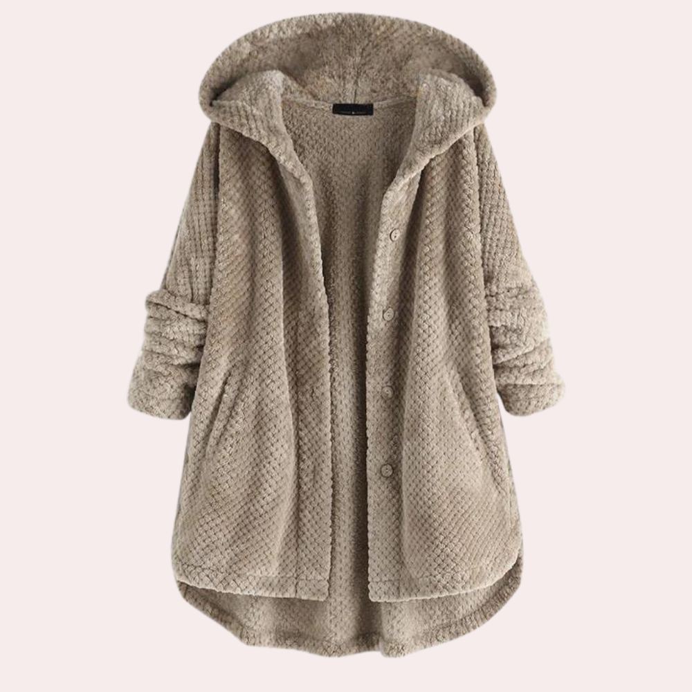 | Dam värm Fleece Jacka med huva och Långa ärmar