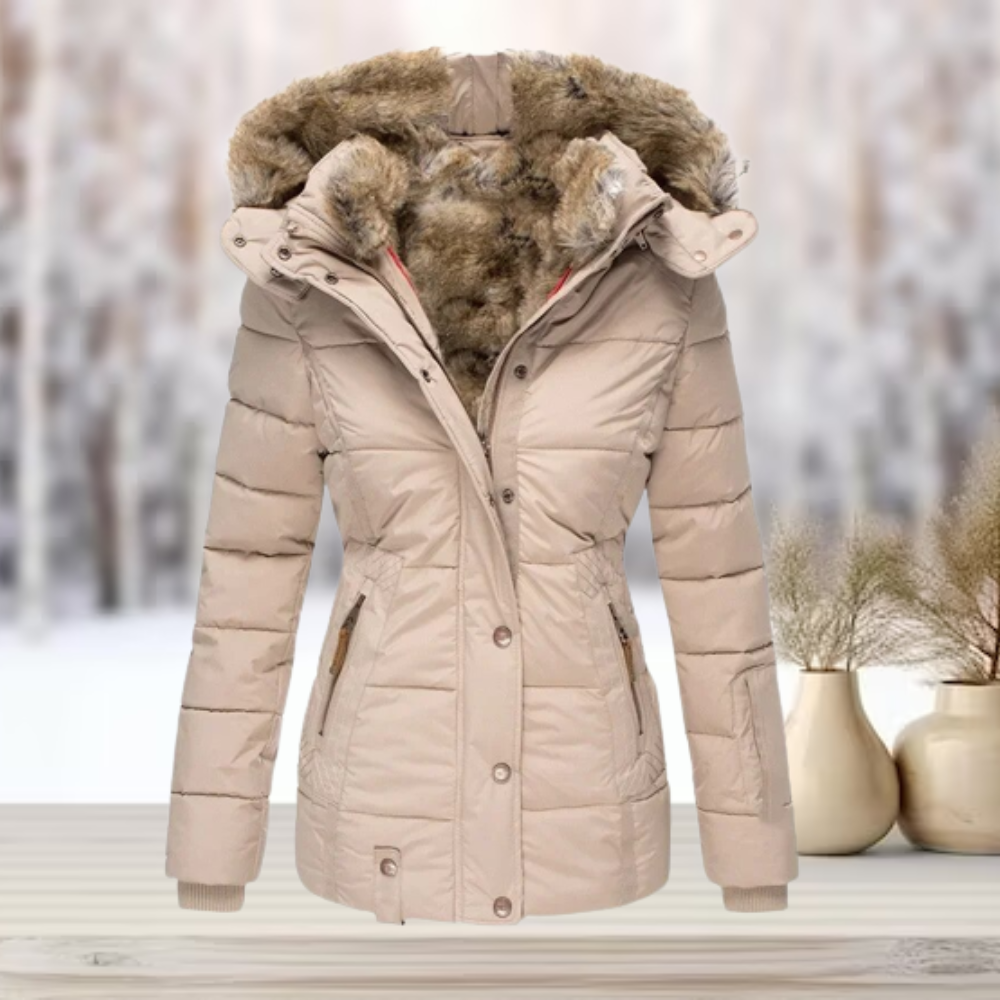 | elegant vinter läder jacka med huva