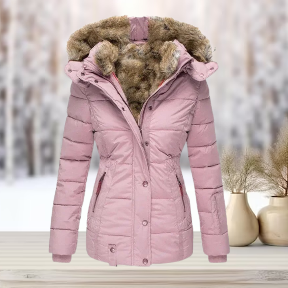 | elegant vinter läder jacka med huva