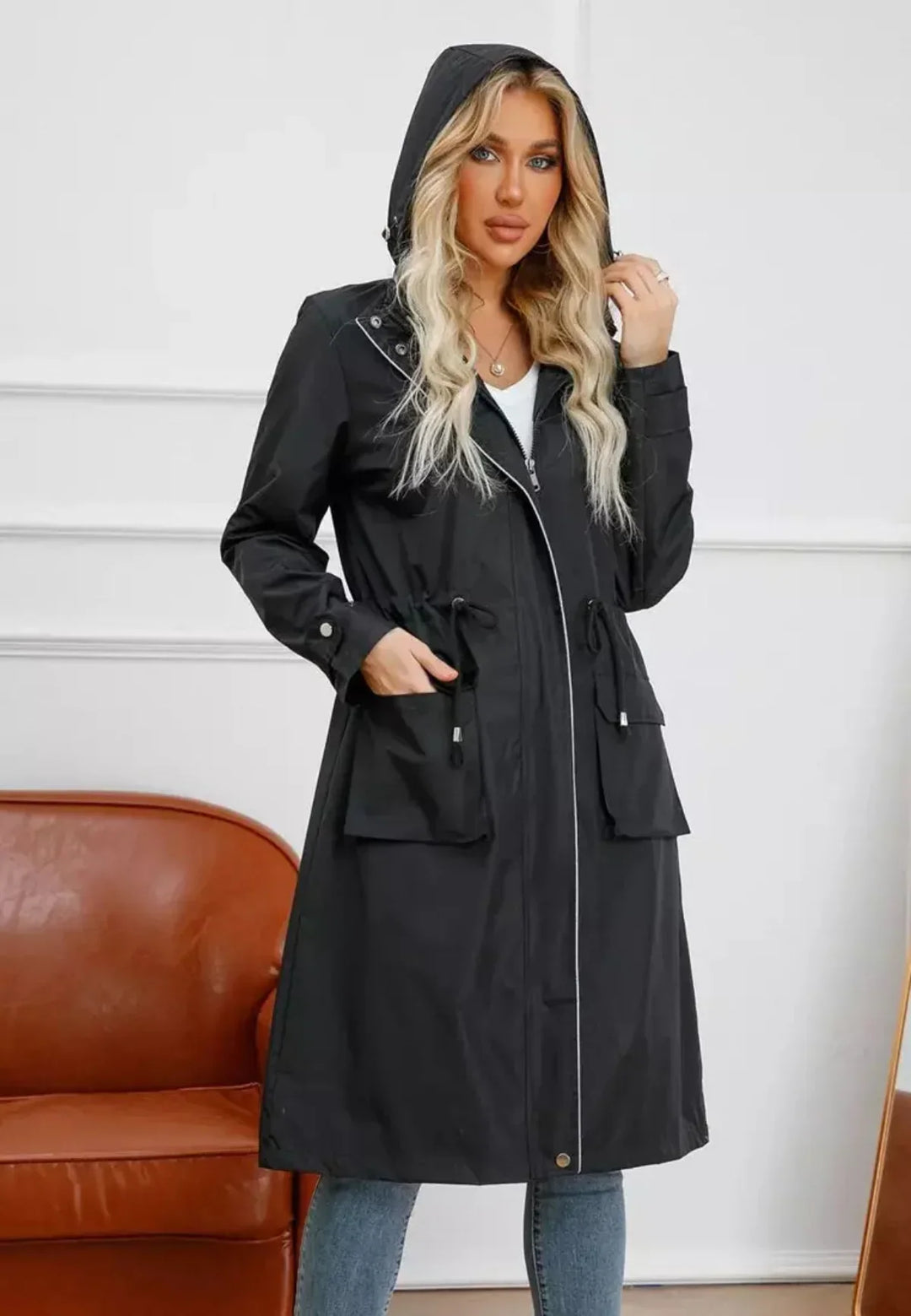 | vattentät Över Knee Rain trenchkappa