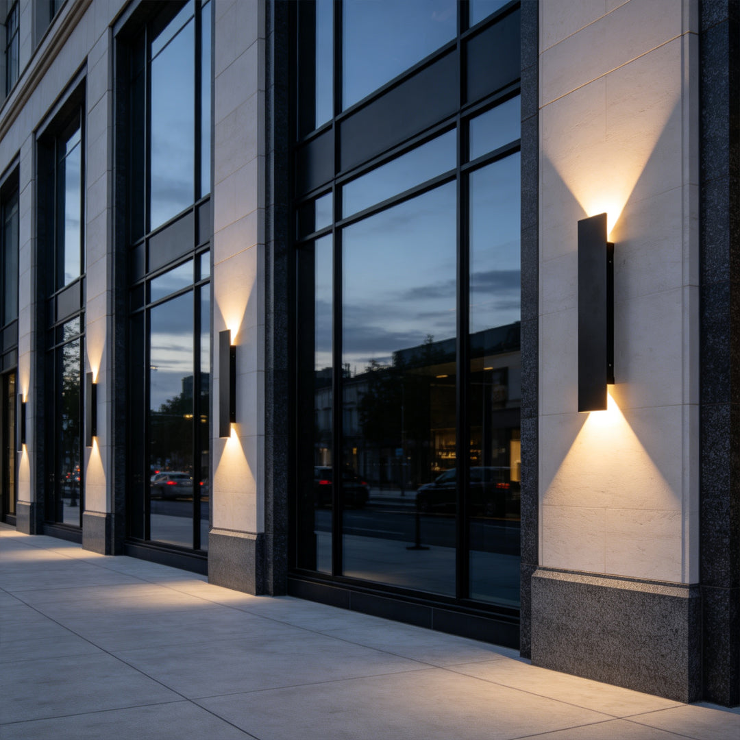 Svarta upp- och nedvägglampor Modern Minimalistisk LED-lampa