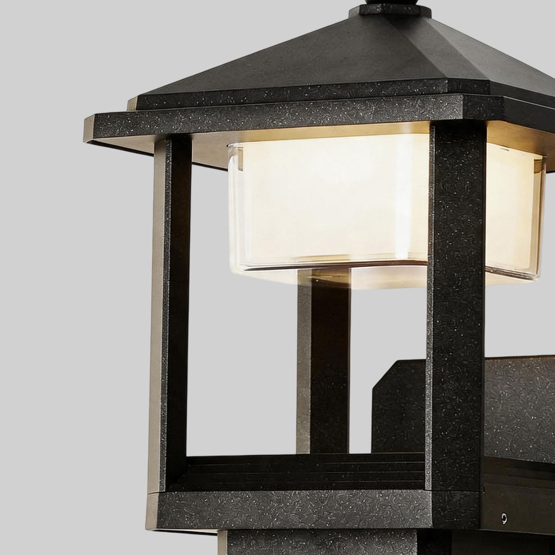 Svart Utomhus Lanternsconces Modern Vattentät Vägglampa