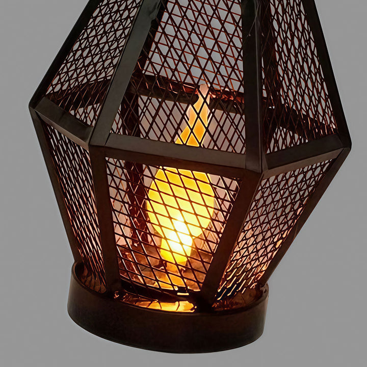 【2 ST】Bärbar Lantern Lampa Solenergi Järn Nät Metall Landskapsbelysning