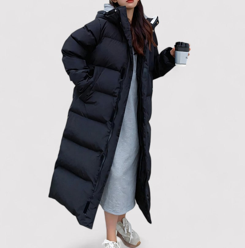 | Puffer parka med huva Dam vinterjacka