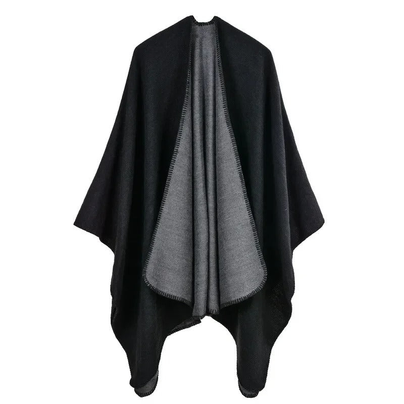 | värmer Poncho med Flowing Skärning