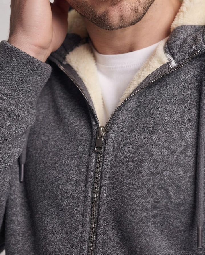 Herr Cozy Fleece Jacka med Huva