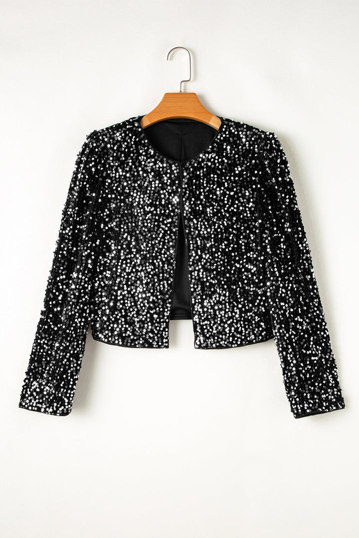 | Jacka Med Sequins Och Open Front