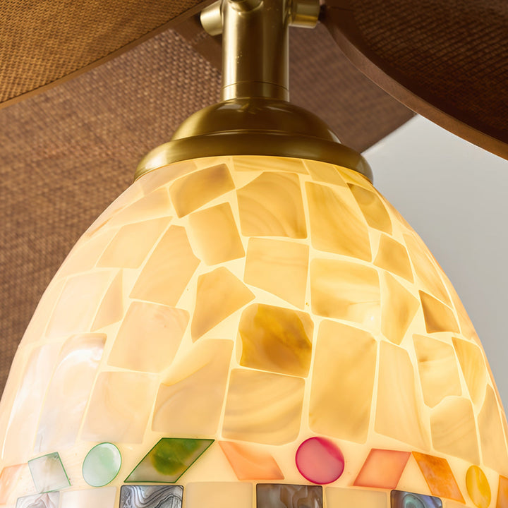Art Deco Takmonterad Lampa Vintage Fransk Snäcka Ljus
