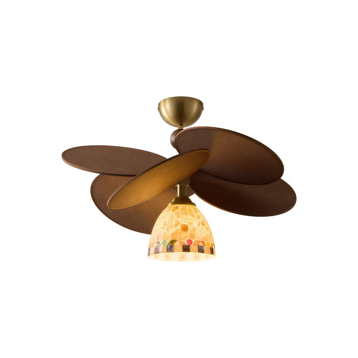 Art Deco Takmonterad Lampa Vintage Fransk Snäcka Ljus