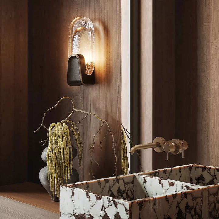 Art Deco Vägglampa Belysning Lyxig Texturerad Glasljus