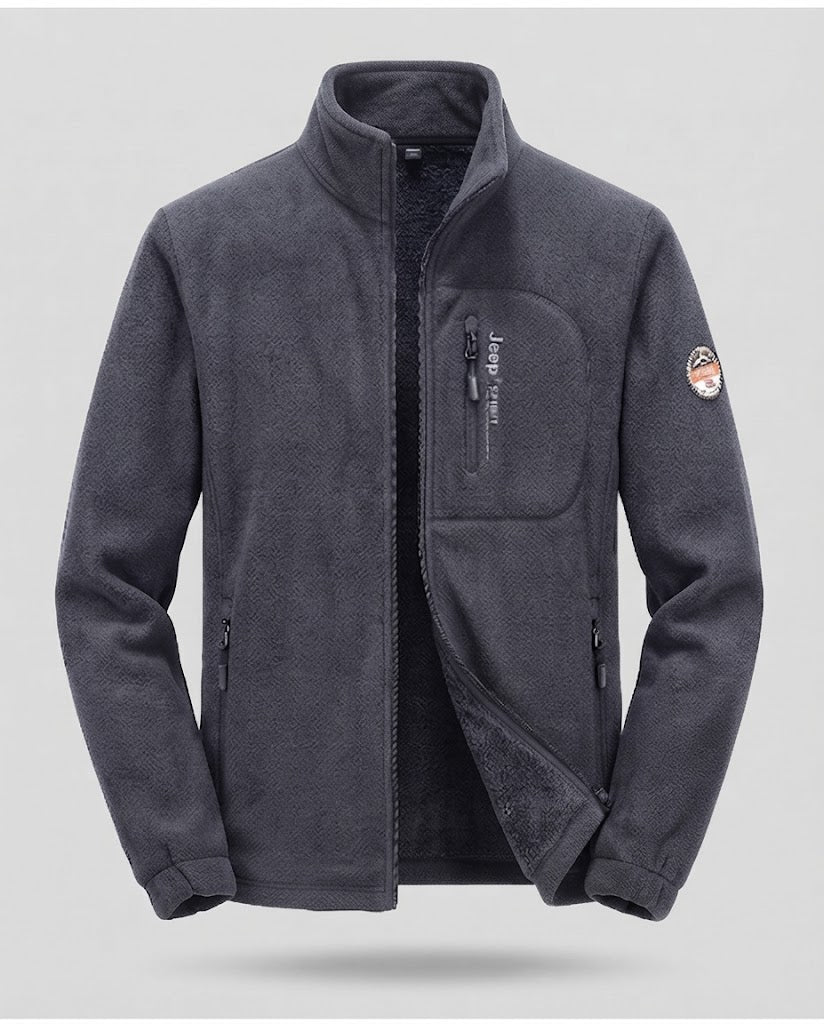 Herr Fleece Jacka med Hög Krage
