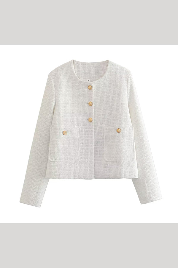 | Färg Textured casual Stil Topp Jacka