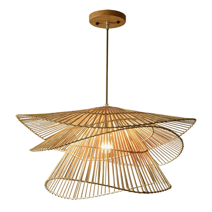 Bambu Hängande Lampa Japansk Vävd Taklampa