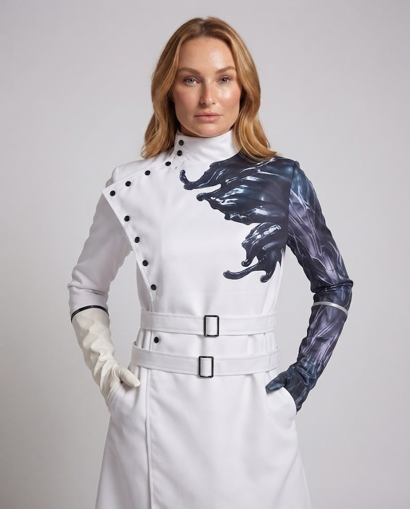 Dam costume jacka med unique design och matching accessories