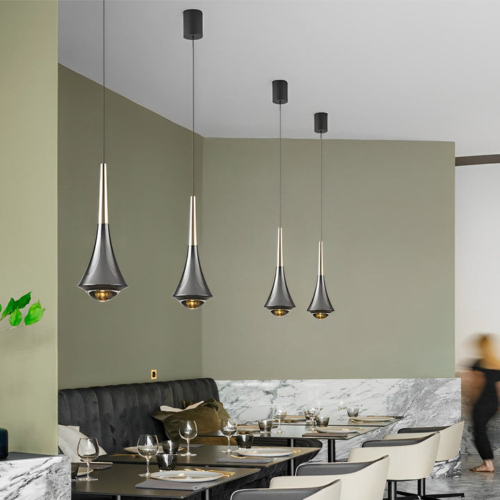 [Öppen-låda] Svarta konformade pendellampor Moderna kreativa LED taklampor