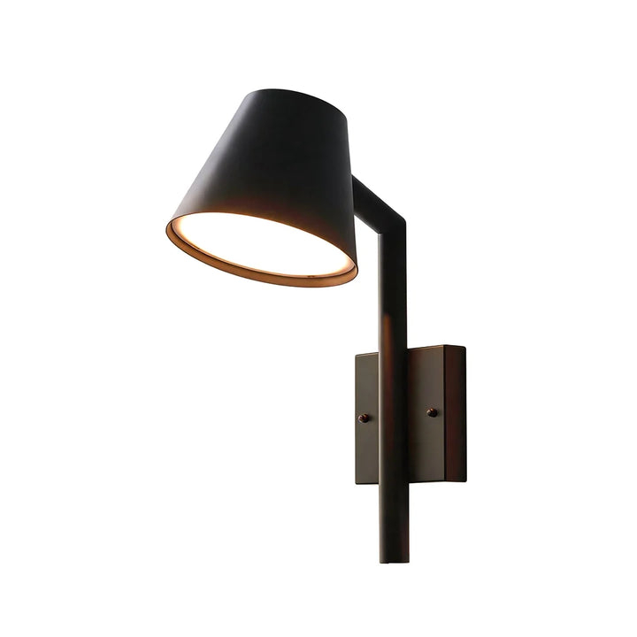 Svart Kegel Vägglampa Modern LED Utomhus Metallbelysning