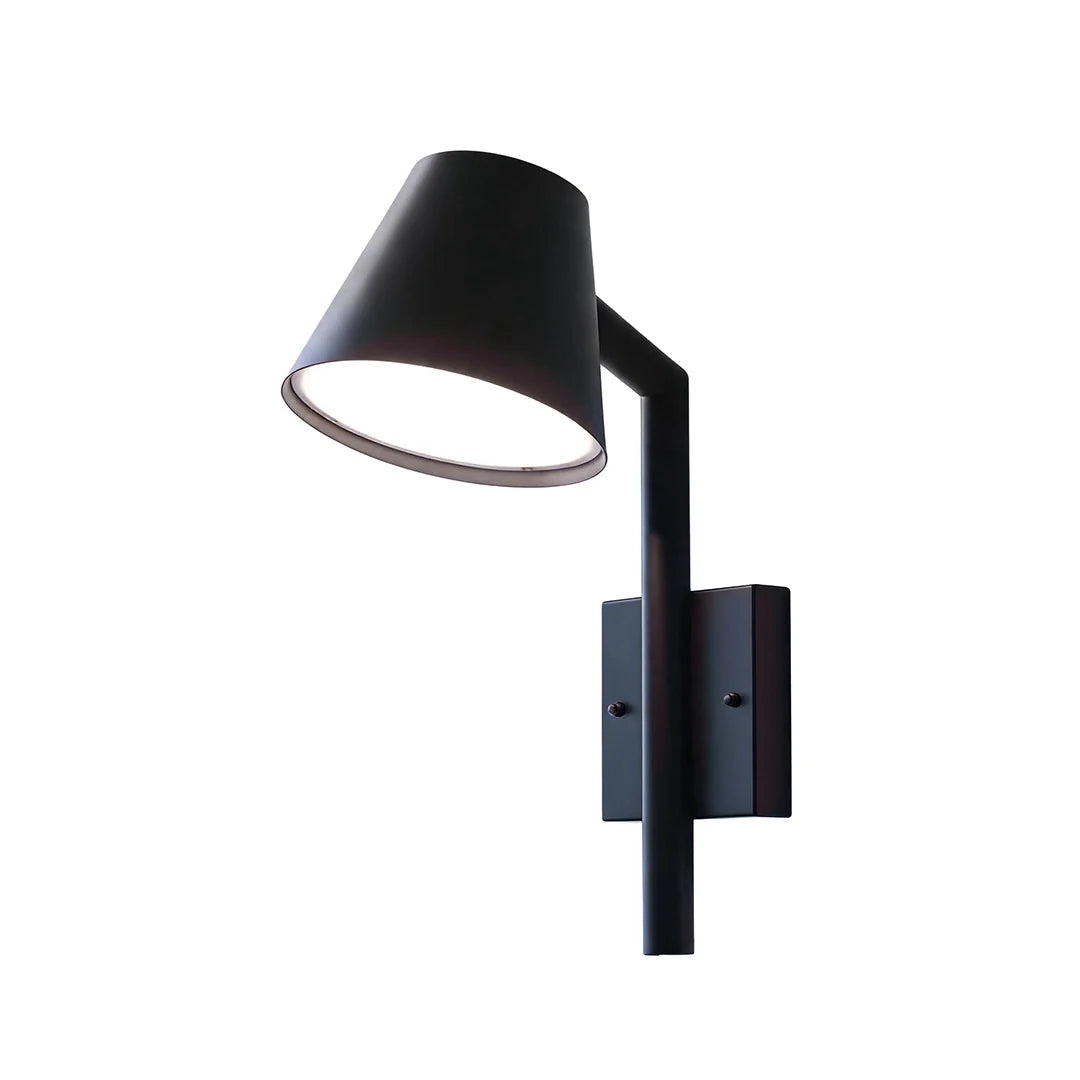 Svart Kegel Vägglampa Modern LED Utomhus Metallbelysning