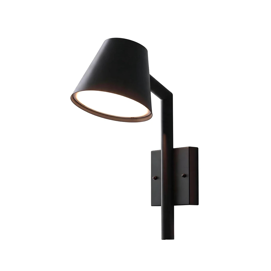 Svart Kegel Vägglampa Modern LED Utomhus Metallbelysning