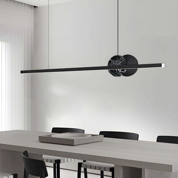 [Open-Box]Svart Linjär Rund Marmor LED Hänglampa