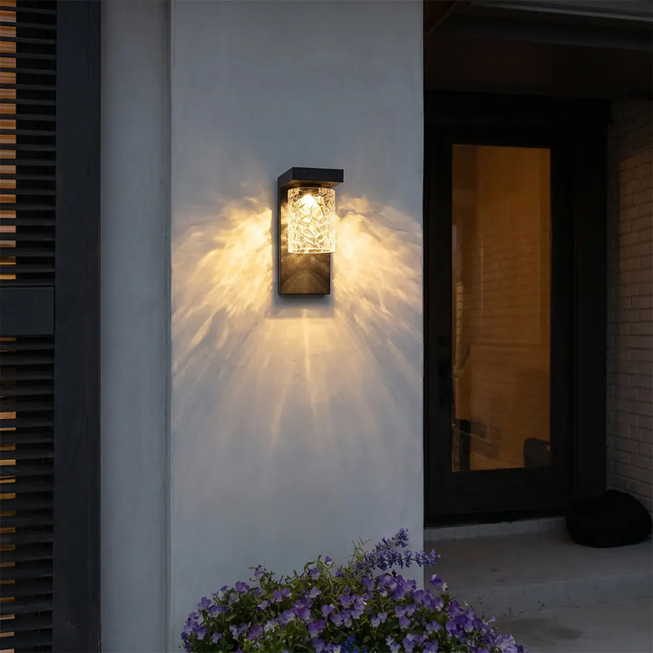 Svart Väggsconce Modern Glas Utomhusbelysning