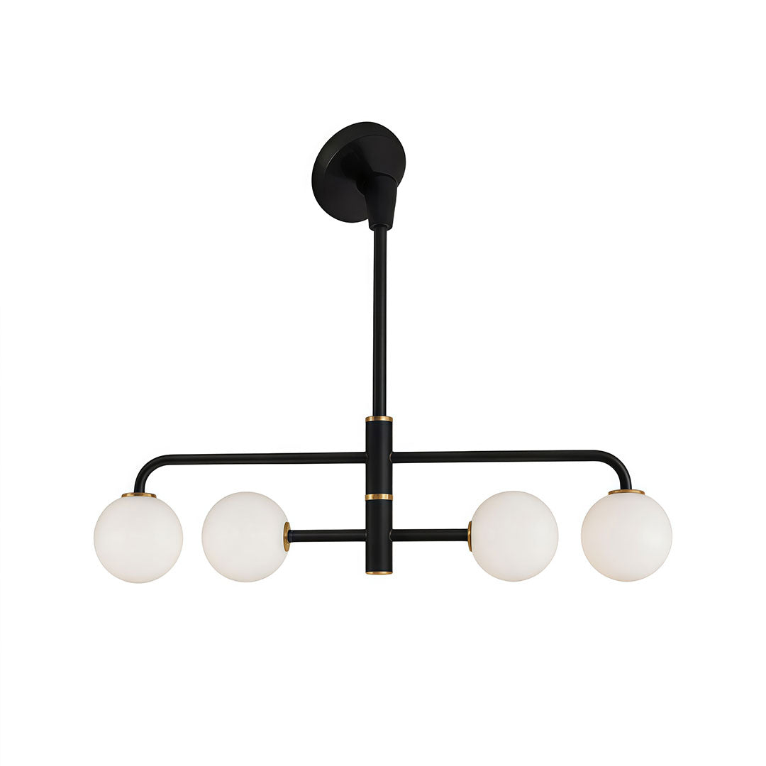 Svart Semi Flush Mount Lampa Minimalistisk Lutande Taklampa