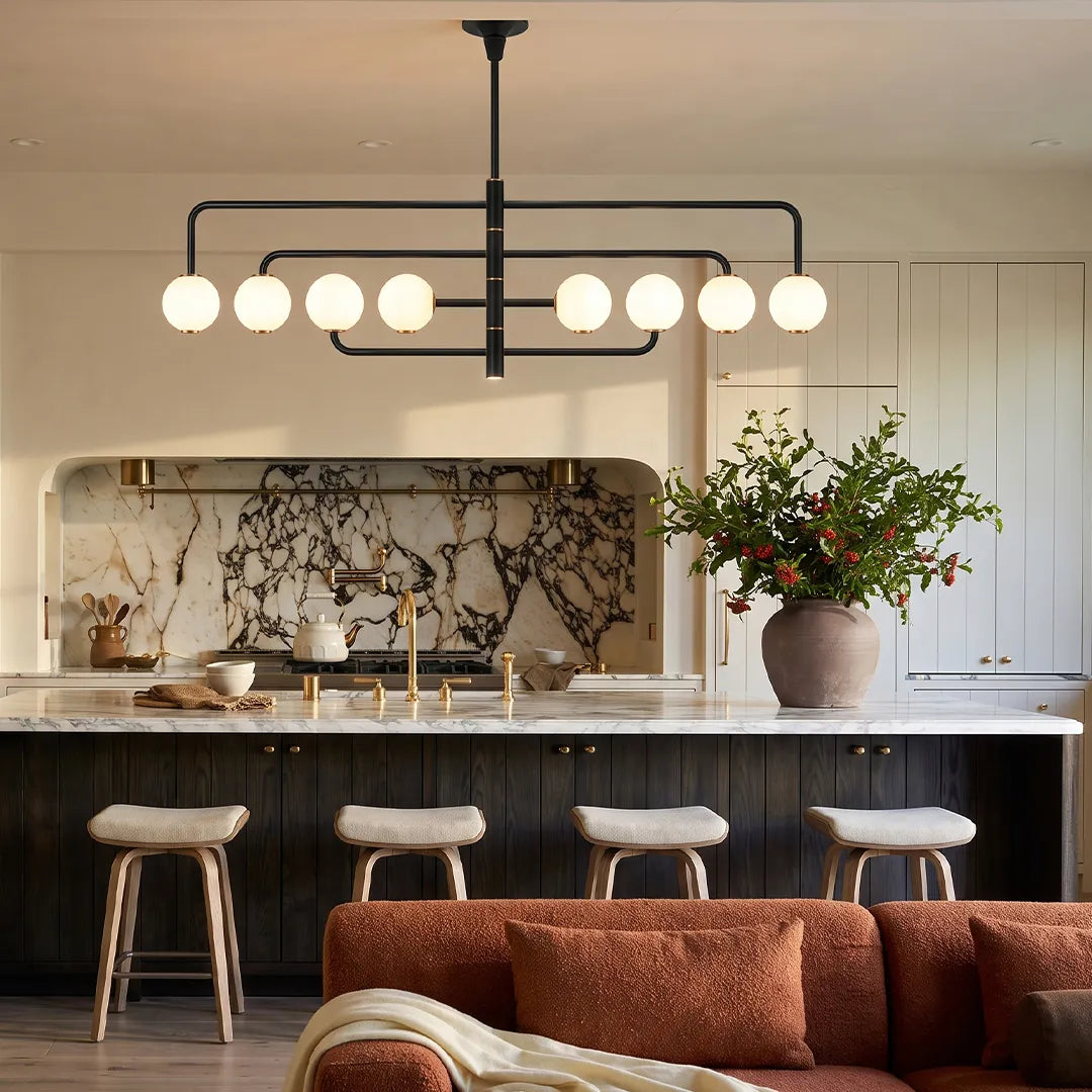 Svart Semi Flush Mount Lampa Minimalistisk Lutande Taklampa
