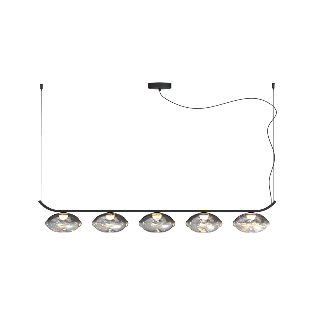 Svart Smidesjärn Chandelier Minimalistisk Stil Lyxig Taklampa