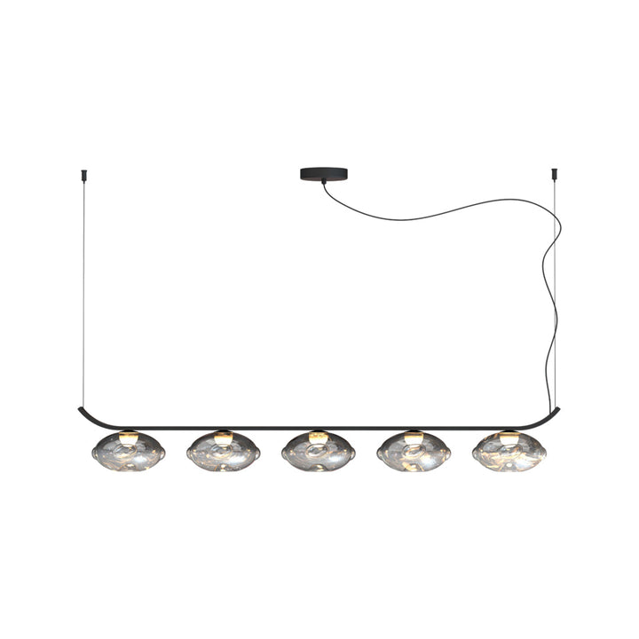Svart Smidesjärn Chandelier Minimalistisk Stil Lyxig Taklampa
