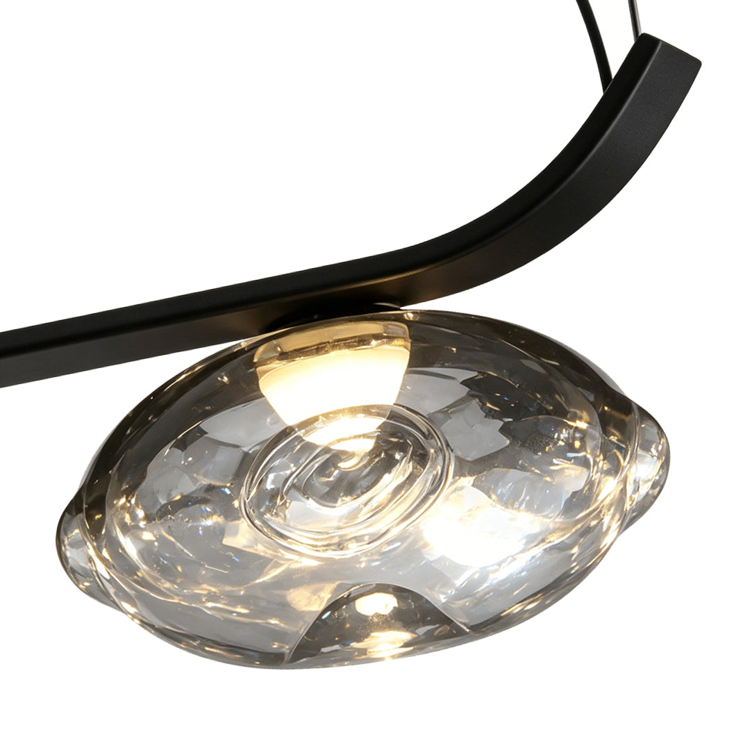 Svart Smidesjärn Chandelier Minimalistisk Stil Lyxig Taklampa