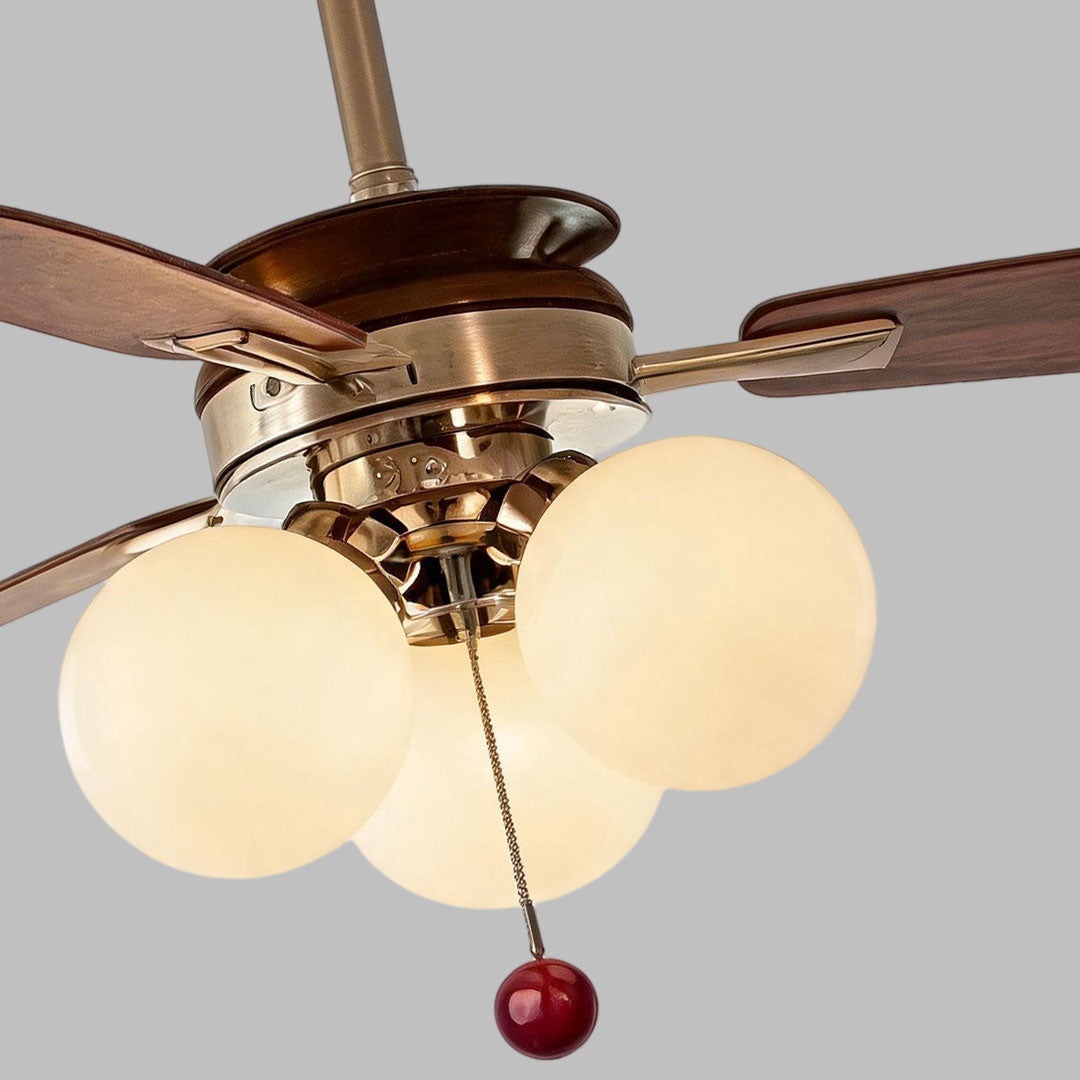Inomhus Takfläkt med Lampa Fransk Grädde Stil Ljus