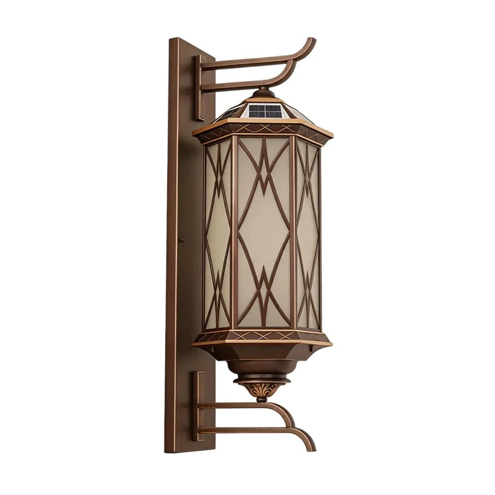 2 ST Brons Utomhus Vägglampa Vintage Glas Vägglykta