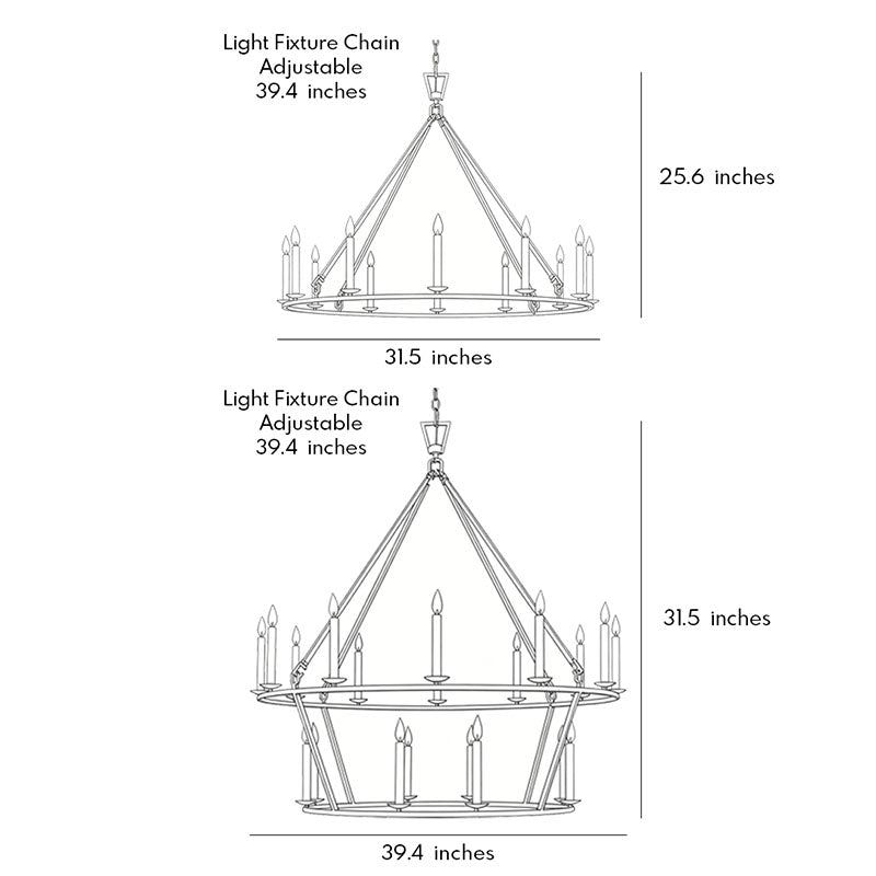 Kronljus Chandelier Amerikansk Retro Stil Metall Taklampa