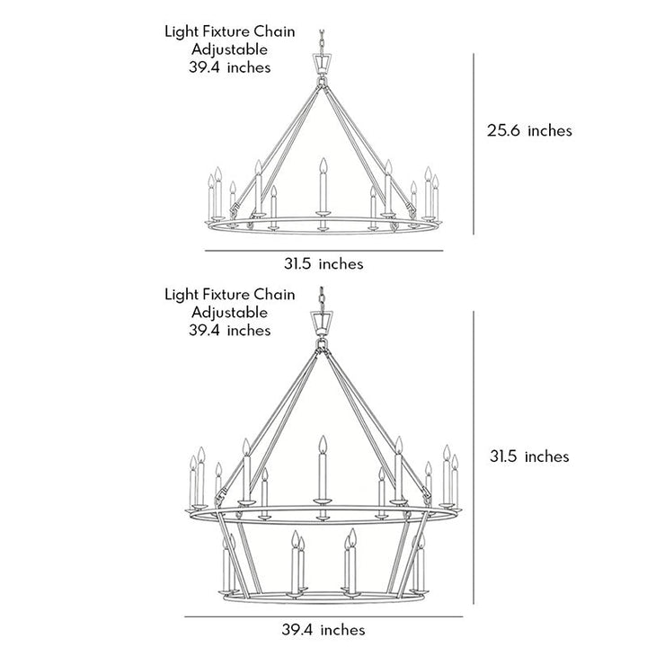 Kronljus Chandelier Amerikansk Retro Stil Metall Taklampa
