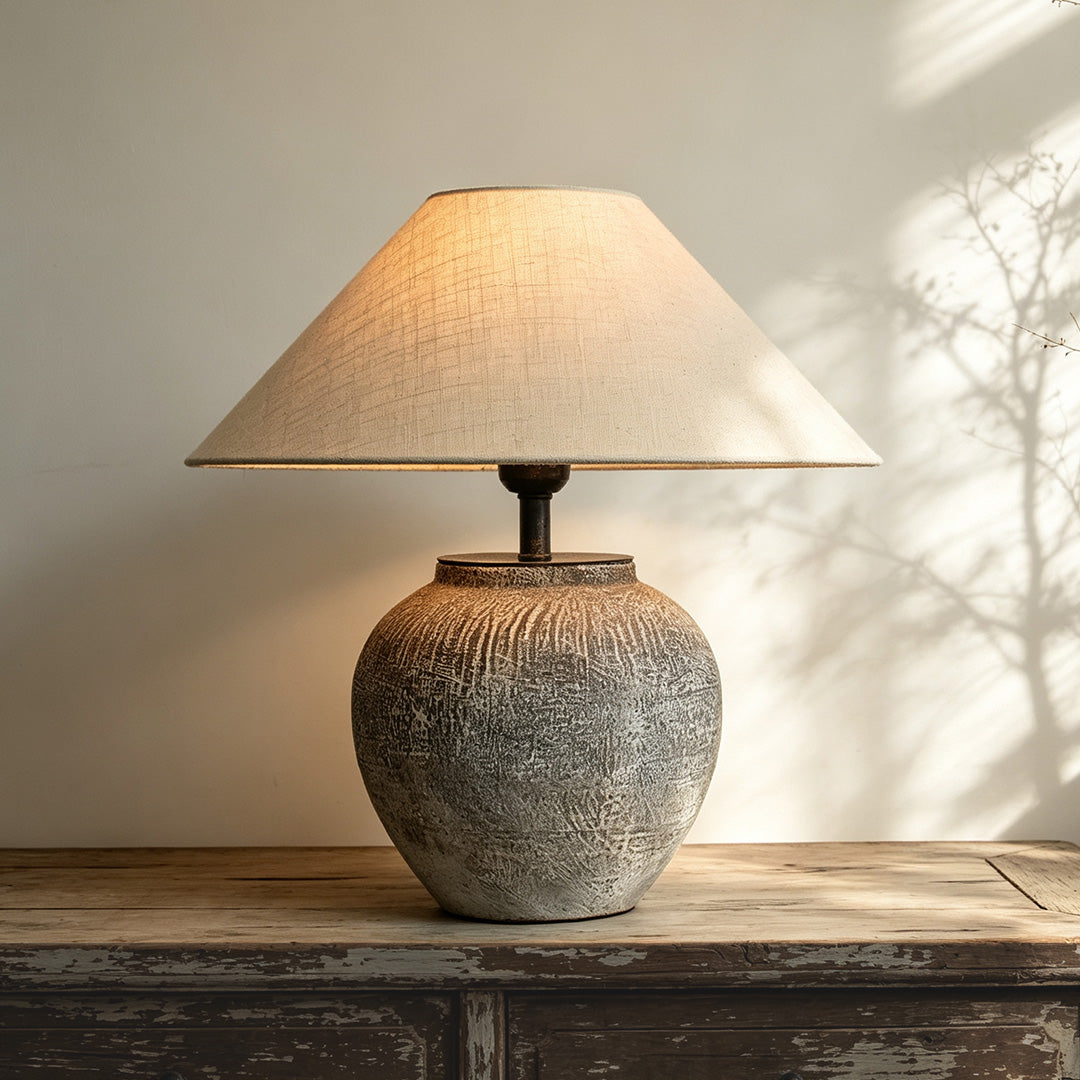 Keramisk Bordslampa Wabi-Sabi Sängbord Dekorativ Lampa