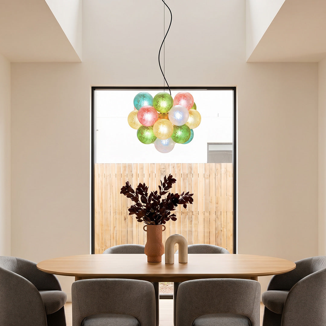 Färgat Glas Kandelaber Modern Kreativ LED Taklampa