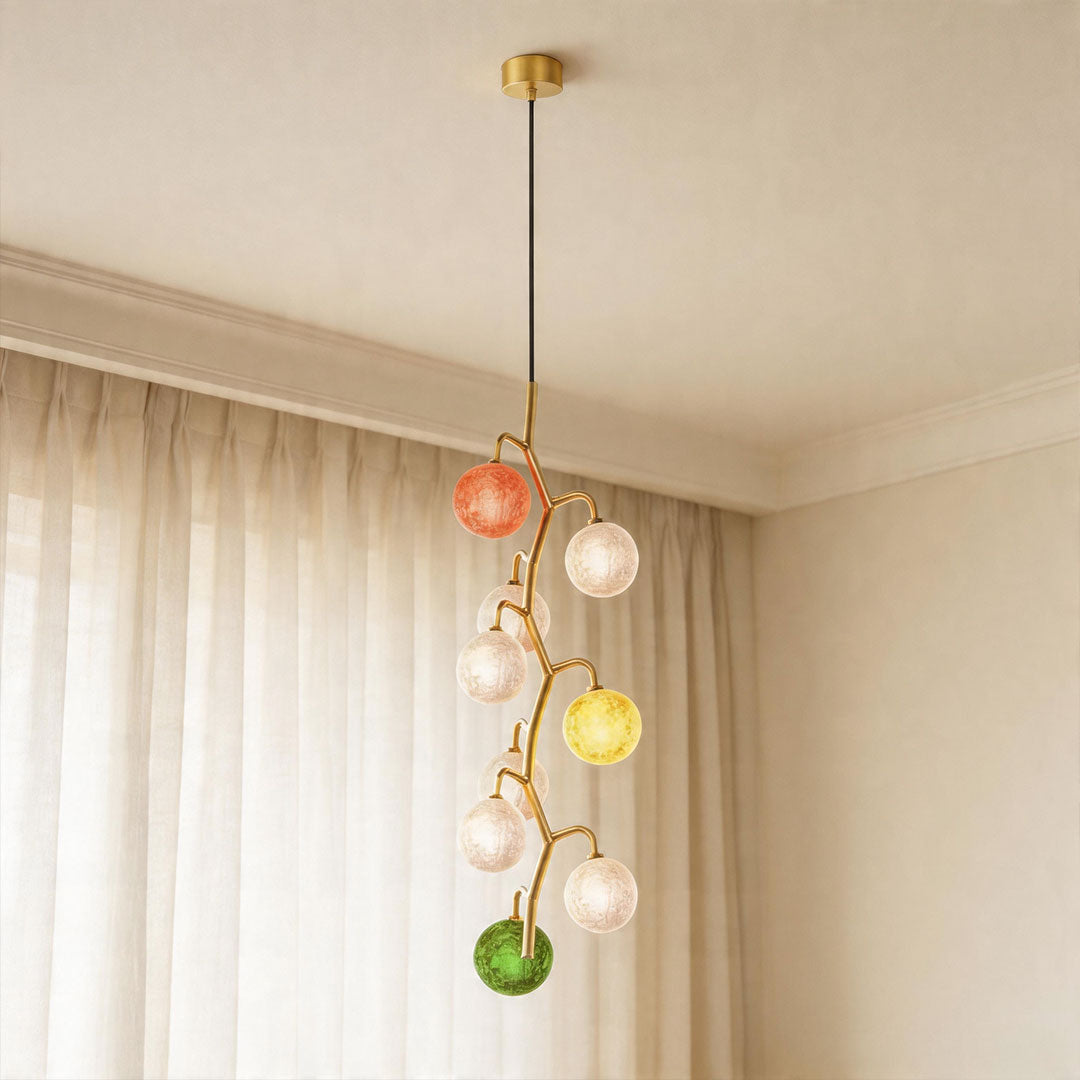 Färgad Glas Kandelaber Modern Kreativ Vintage Taklampa