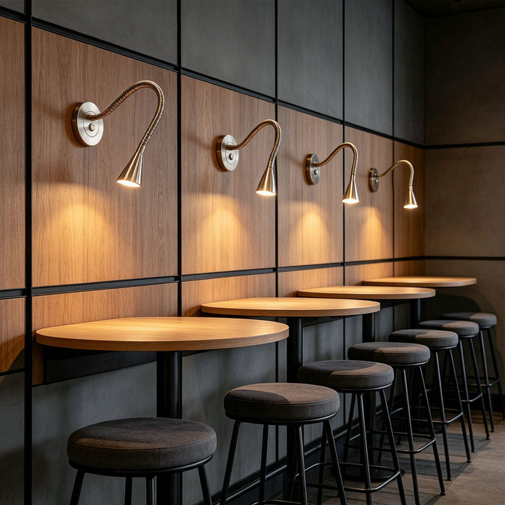Vägglampa med svängarm LED Rotbar flexibel rörlampa