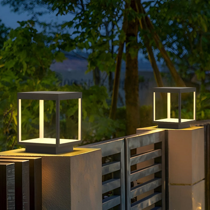 [Öppen Låda]Betongpelarlampor Modern Öppen Ram Fyrkantig LED-lampa