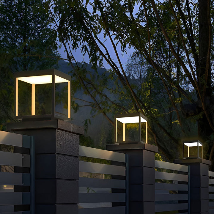 [Öppen Låda]Betongpelarlampor Modern Öppen Ram Fyrkantig LED-lampa