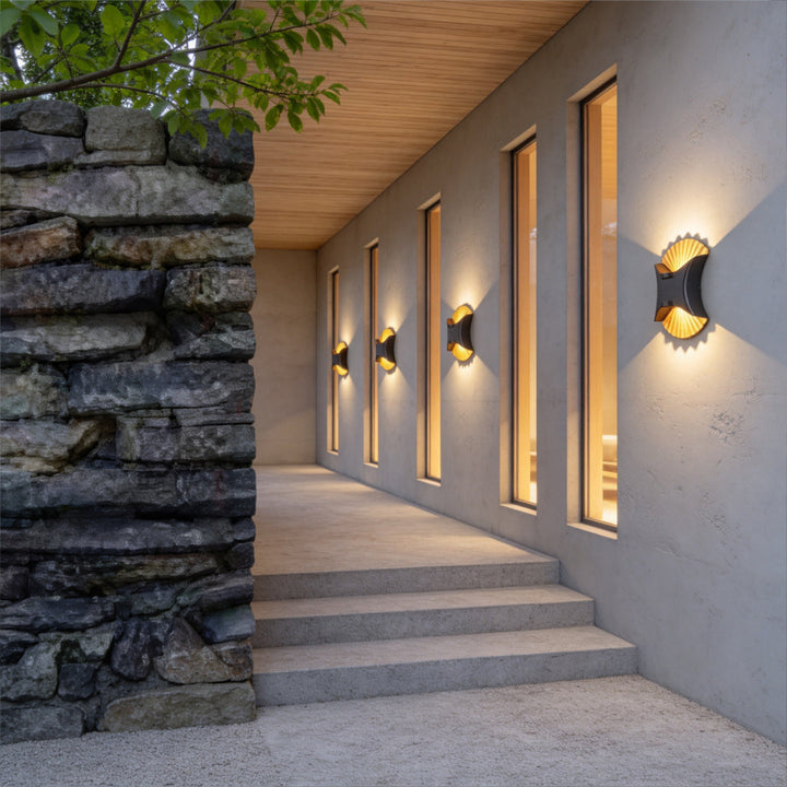Utomhus Up Down Vägglampa Modern Dubbel-Skal LED Trädgårdslampa